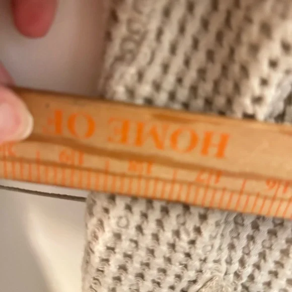 Y2K VINTAGE Waffle Linen-cotton blend tan bohemian lagonlook cottagecore jacket - Picture 8 of 11